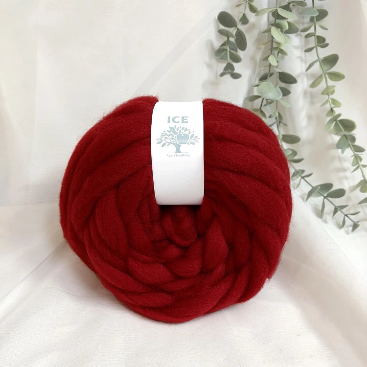 100g Giant Chunky Knitting Yarn - Icelandic Roving Imitation-Wool Super Soft for Arm Knit Crochet DIY Sweater Scarf Hat Projects