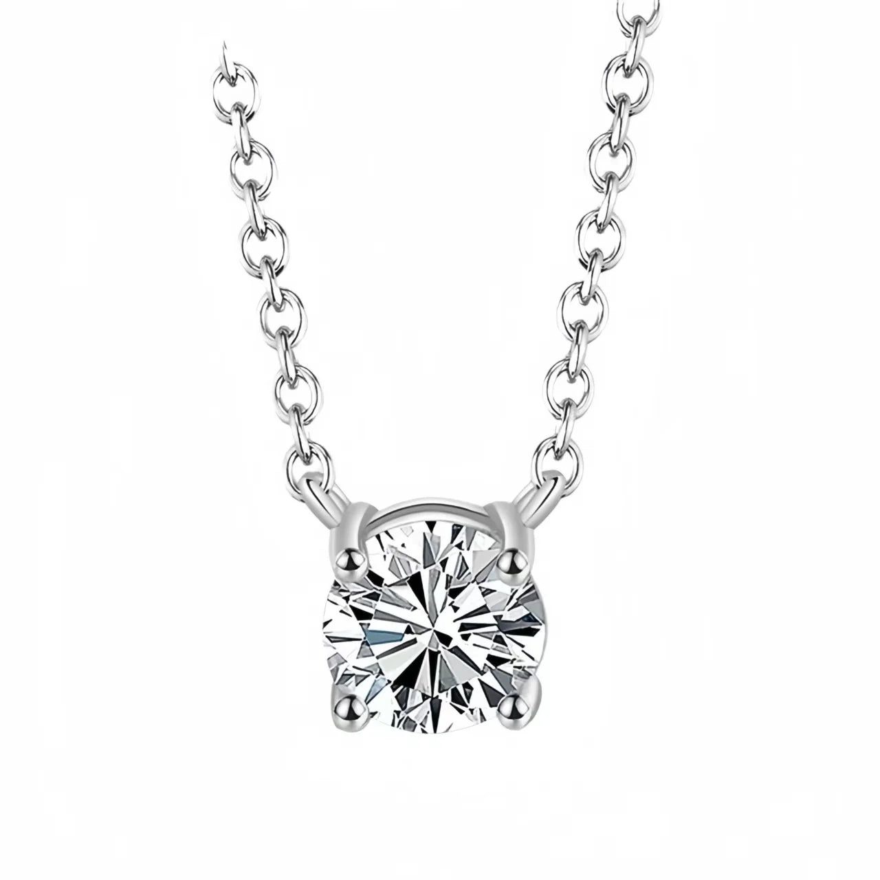 925 Sterling Silver 18K Gold-Plated Necklace Versatile Single Shiny Zircon Clavicle Chain Women's Wedding Jewelry