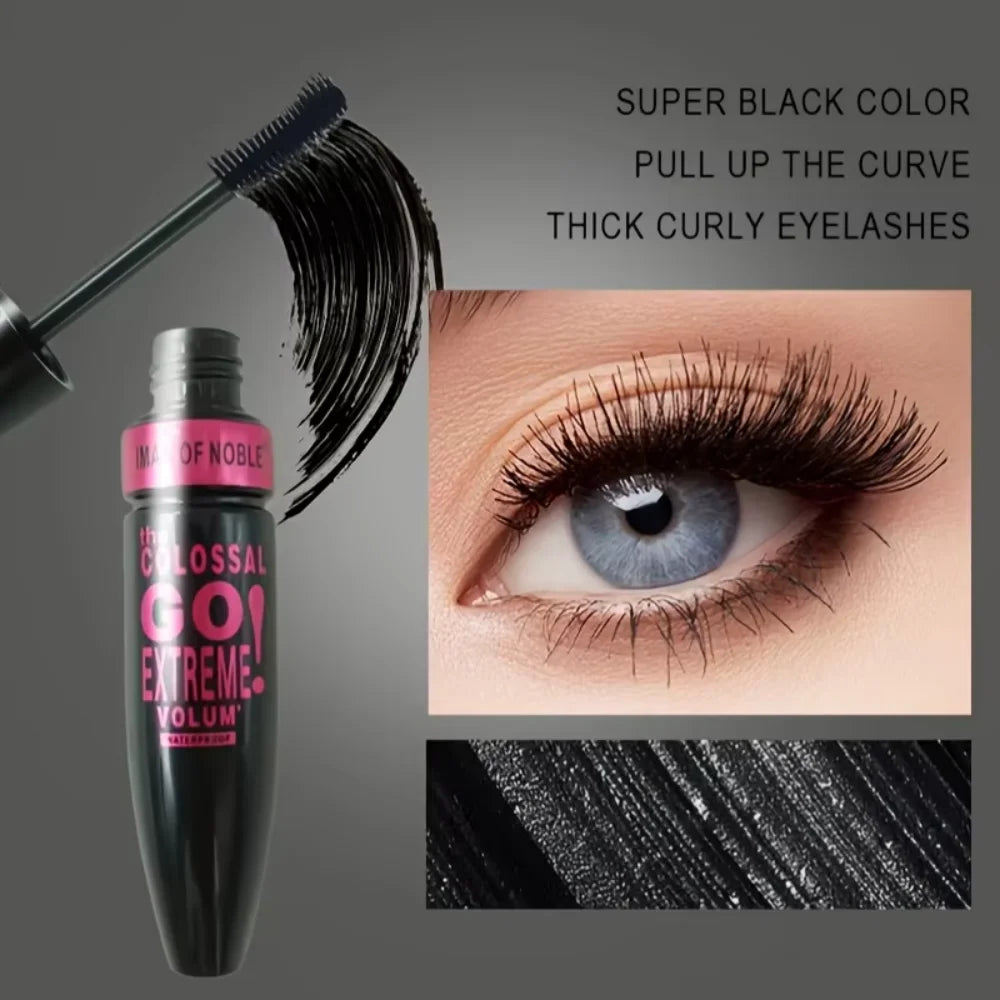 Mascara with Eyeliner Combo Black Slim Drawing Line Smooth Definition Long Lasting Waterproof Eye Makeup 2 Pcs Set