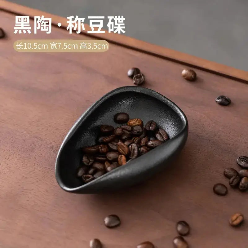 Ceramic Coffee Bean Dosing Cup Tray - Pottery Espresso Scoop for Precision Coffee Brewing-7