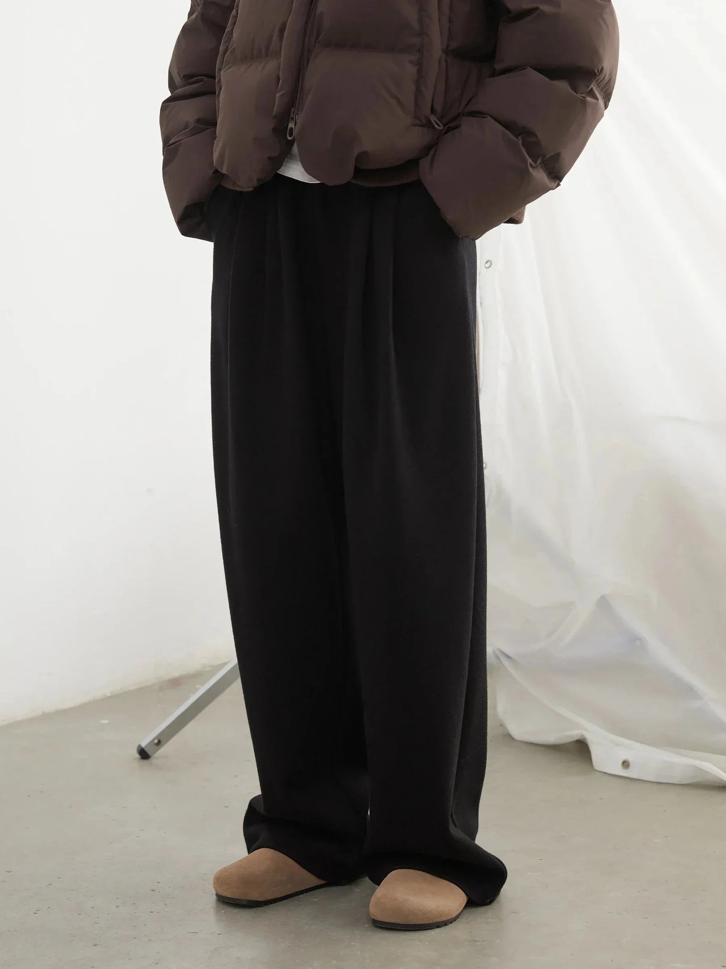 Women’s High Waisted Wide Leg Winter Pants Plush & Thick
