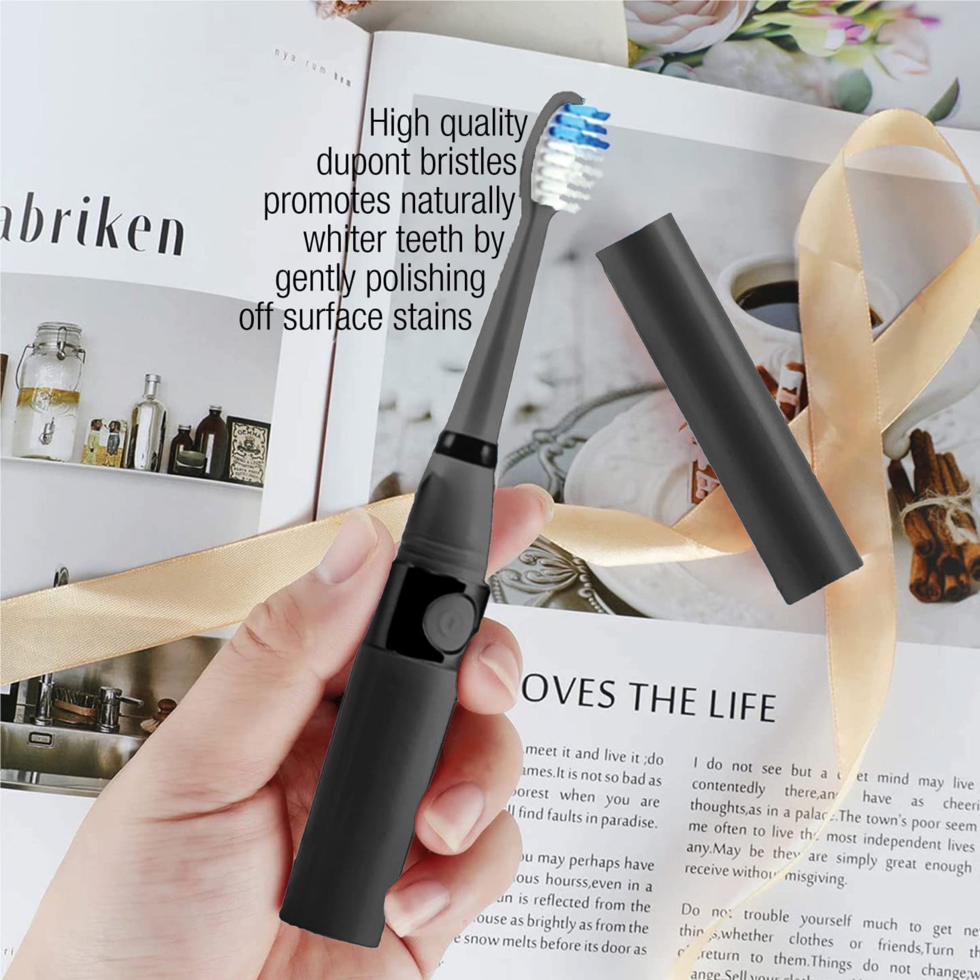 Pursonic Black & Pink Portable Sonic Toothbrush Bundle – Powerful On-the-Go Oral Care with 2 Travel-Ready Toothbrushes and Extra Brush Heads-2