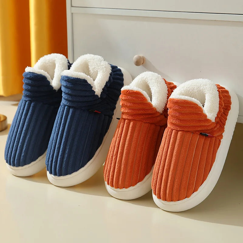 2025  New Soft Sole Slippers For Women Winter Fashion Women Fur Slippers Fuzzy Plush Men Slippers Warm Furry Women Cotton Shoes