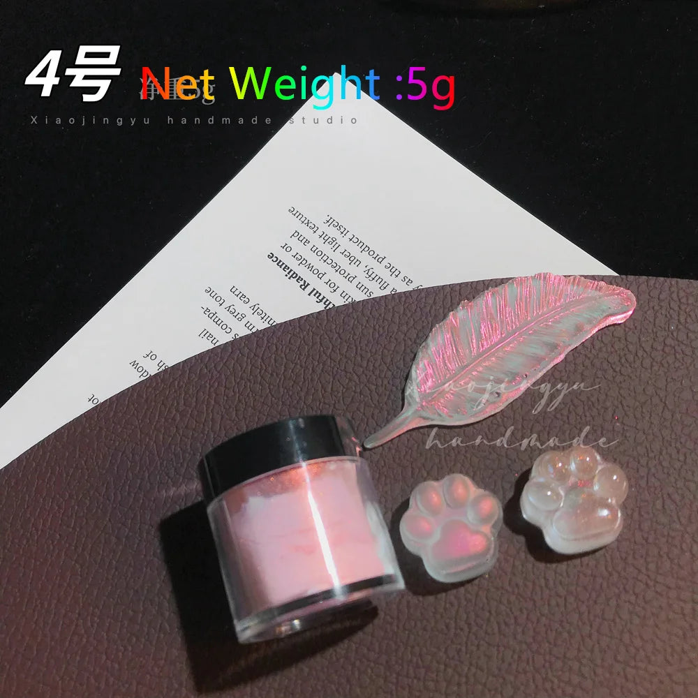 5g Laser Holographic Bulk Glitter Nail Shining Sparkly Pigment Loose Fine Glitter Reflective Gel Polish Accessories Nail Powder