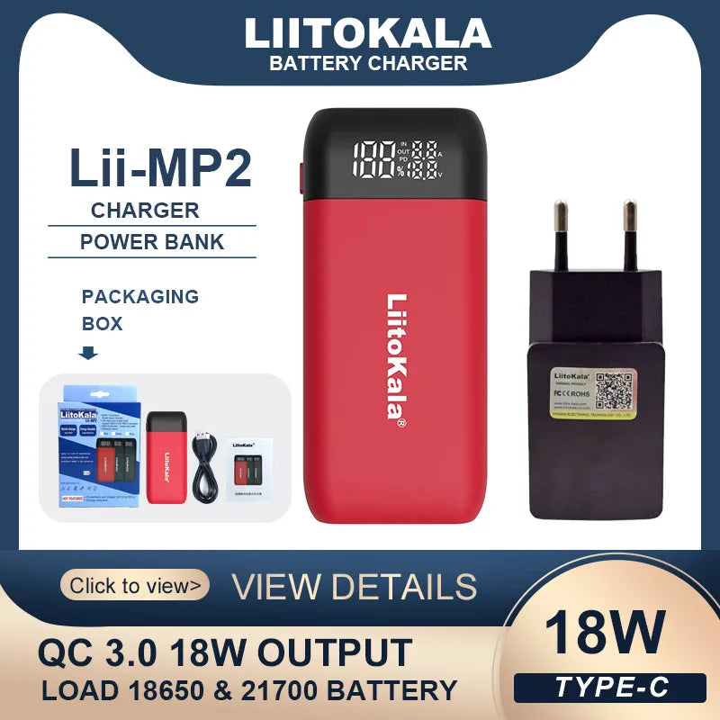 LiitoKala Lii-MP2 Battery Charger & Power Bank-9