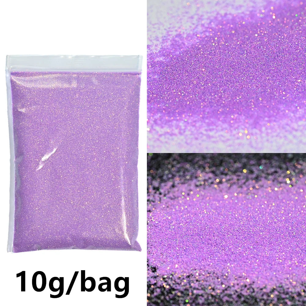 5g Laser Holographic Bulk Glitter Nail Shining Sparkly Pigment Loose Fine Glitter Reflective Gel Polish Accessories Nail Powder