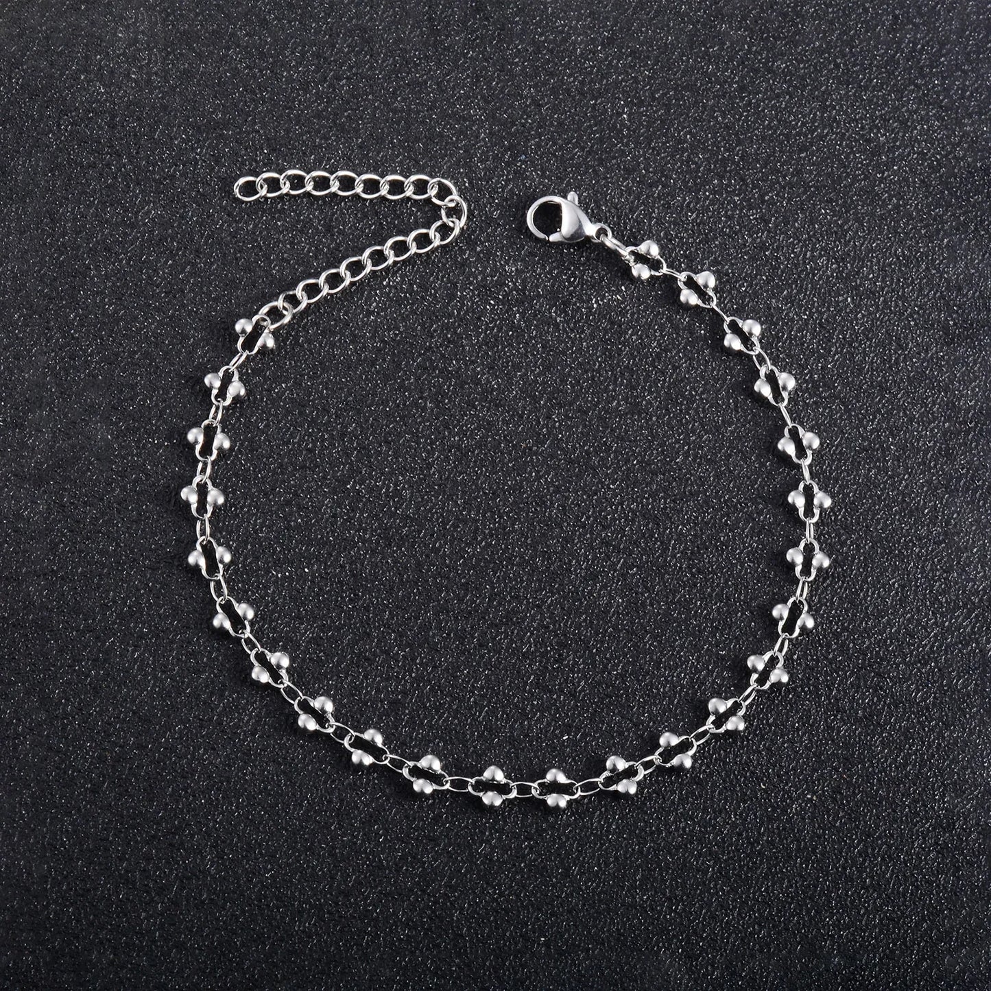 Flower Shape Stainless Steel Bracelet Gold And Sliver Color Cross Pattern Handmade Chain For Women Jewery Gift