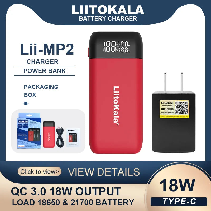 LiitoKala Lii-MP2 Battery Charger & Power Bank-10