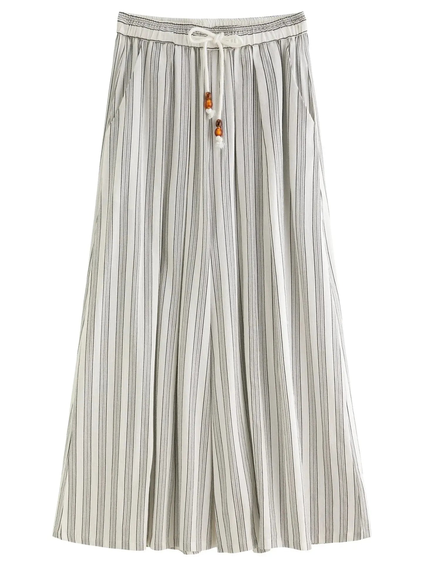 Minimalist Summer Drawstring Cotton-Linen Textured Trousers