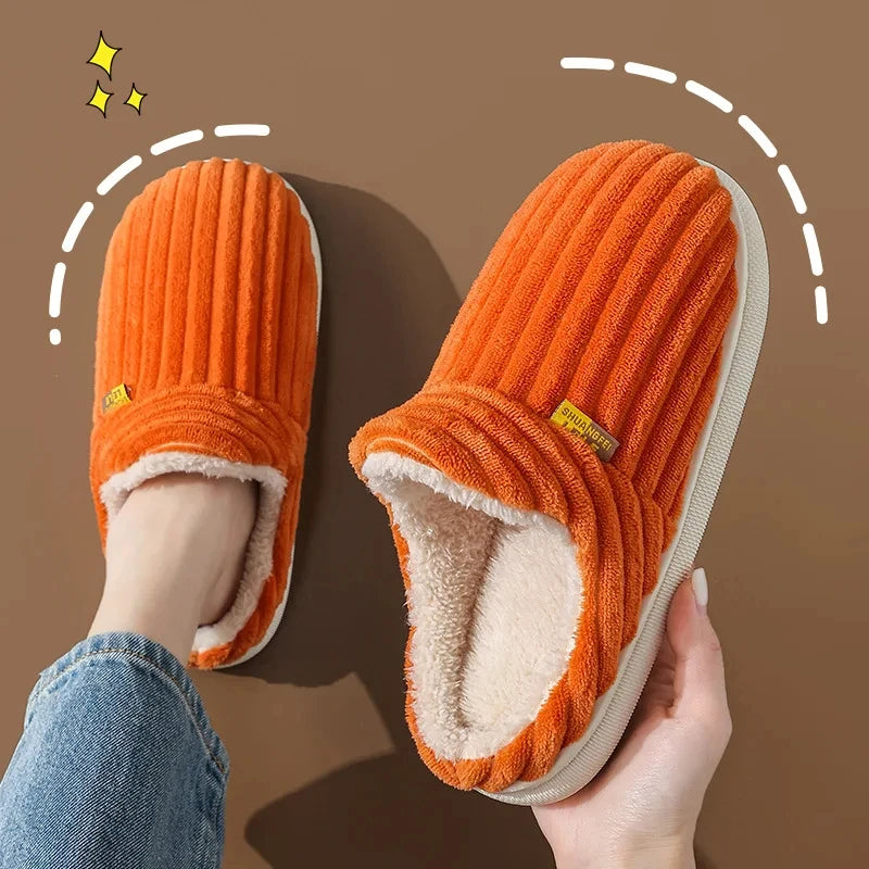 2025  New Soft Sole Slippers For Women Winter Fashion Women Fur Slippers Fuzzy Plush Men Slippers Warm Furry Women Cotton Shoes