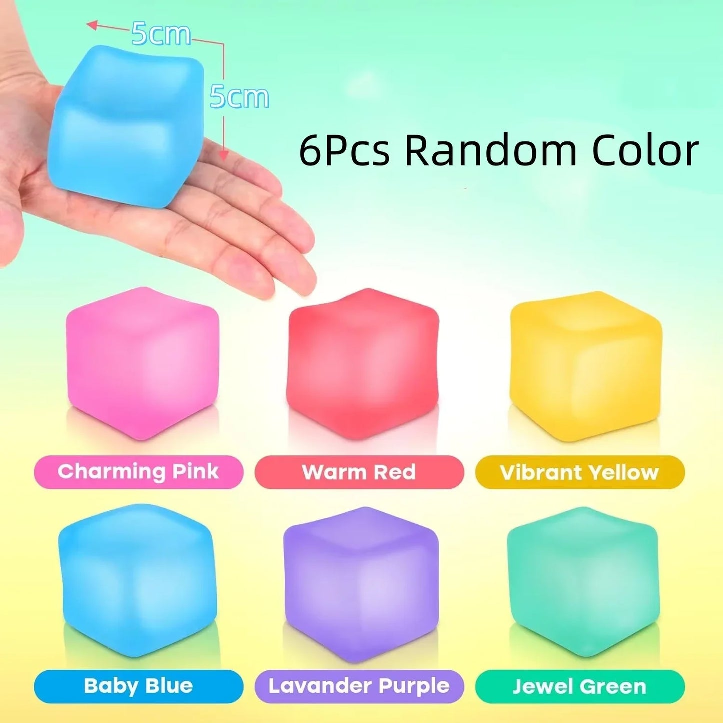 Stress Cube Squishy Fidget Toys | High Density Gel Filled Sensory Calming Toys