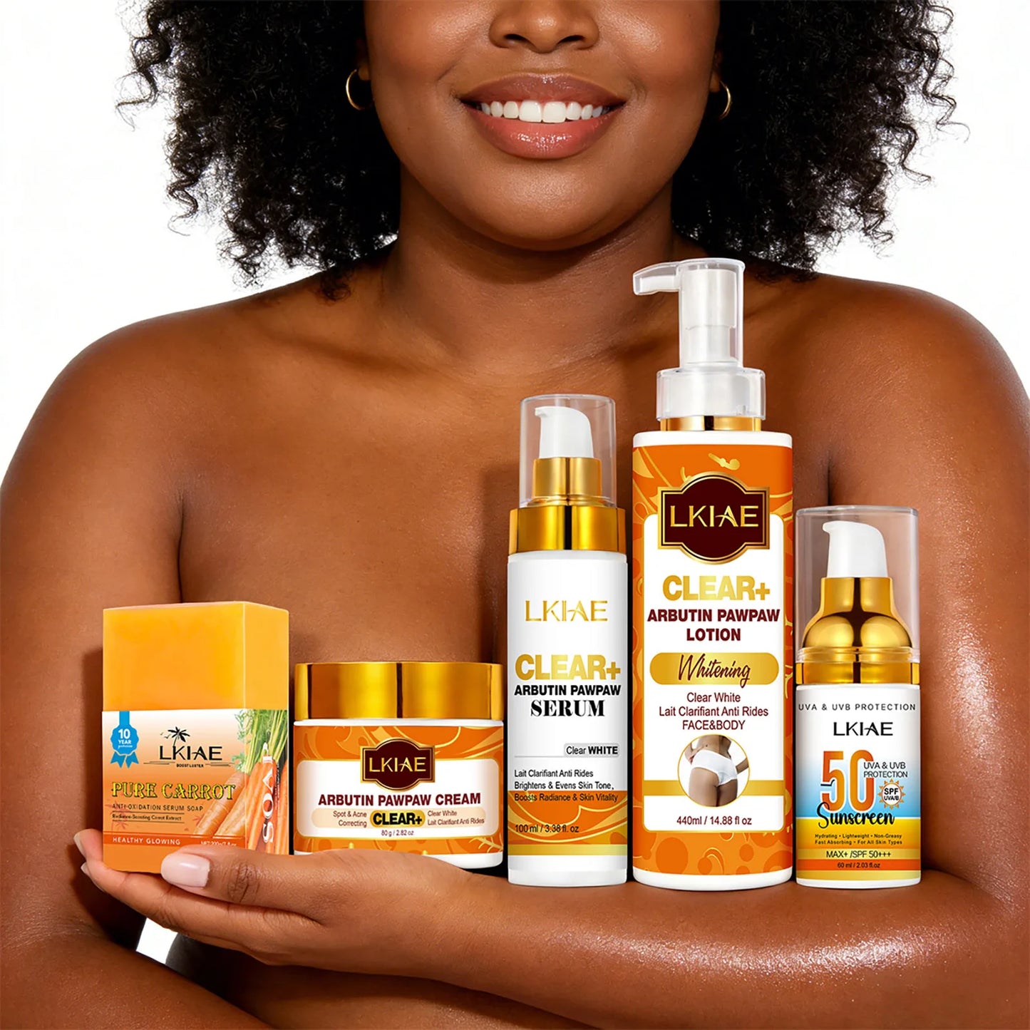 LKIAE Arbutin And Vitamin C Lightening Skin Care Kit, Brighten Dull Skin, Moisturizing, Dark Spot Corrector, For All Skin Tone