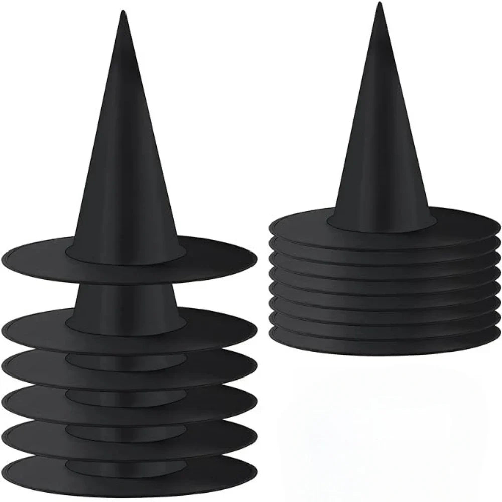 1Pcs Black Wizard Hat for Adult Children Halloween Prank Horror Party Masquerade Outdoor Bar School Home Decoration Props