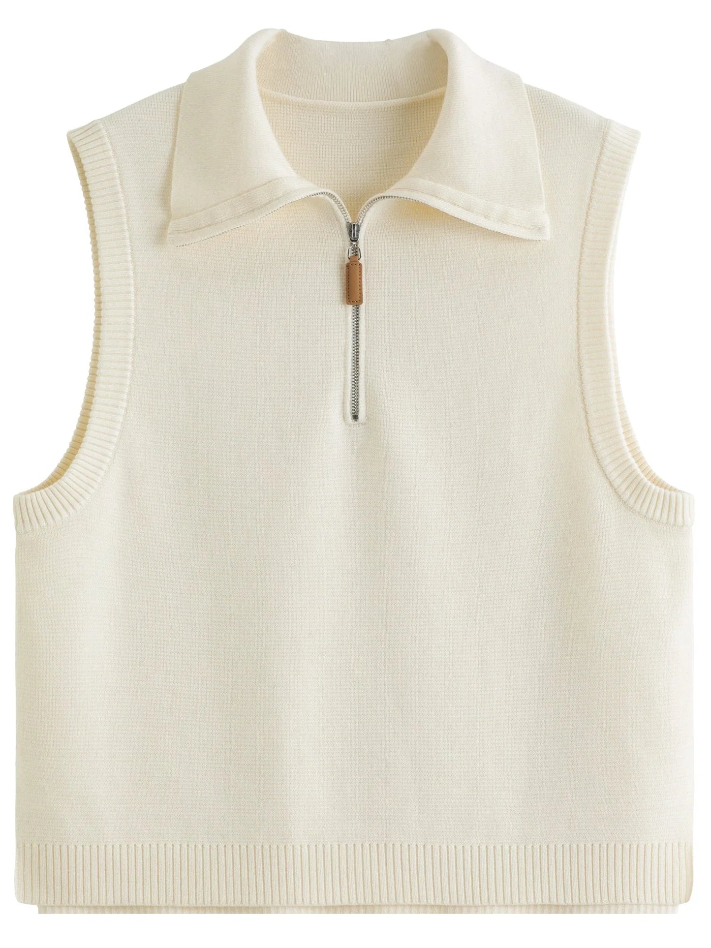 Lapel Knit Vest Chic Button-Up Spring Waistcoat