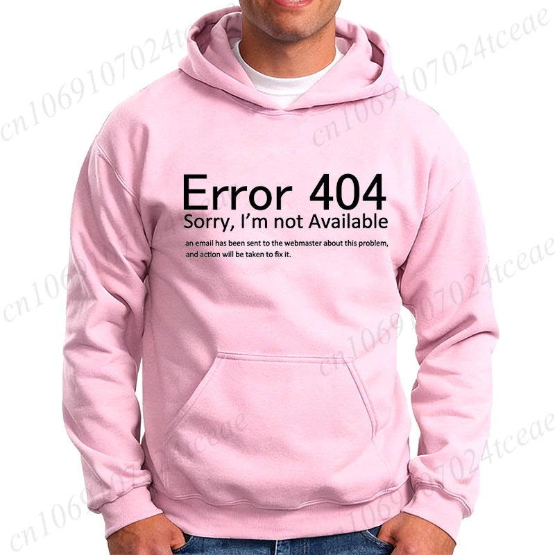 Funny 404 Error Coding Print Men Women Hoodie Casual Clothing Geek Programmer Hoodies Fashion Personality Sweatshirt Cerveza Top