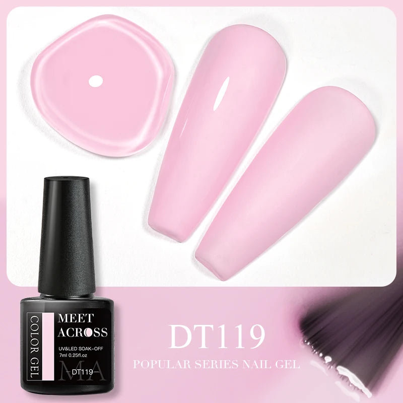 MEET ACROSS 7ml Reflective Glitter Gel Nail Polish Glitter Reflective Effect Semi Permanent UV LED Nail Art Gel Varnish Manicure