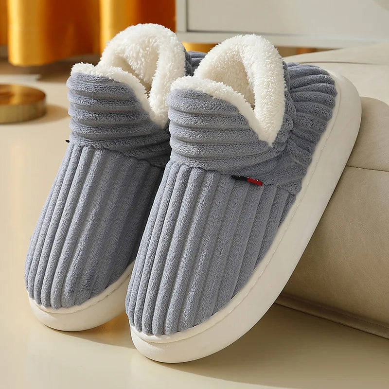 2025  New Soft Sole Slippers For Women Winter Fashion Women Fur Slippers Fuzzy Plush Men Slippers Warm Furry Women Cotton Shoes