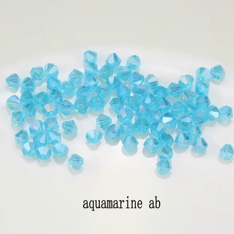 200pcs Glass Bicone Beads 4mm Crystal Beads Jewelry Making Supply for DIY Projects, Bracelets, Necklaces, Earrings