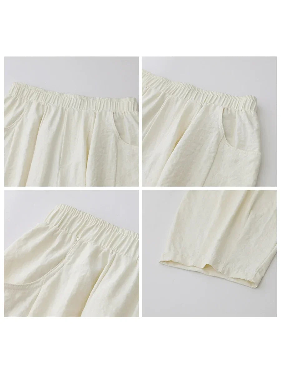 CHIC VEN Women Pants Casual High Waisted Wide Leg Trousers Korean Solid Pleated Streertwear Female Clothing Summer New 2025
