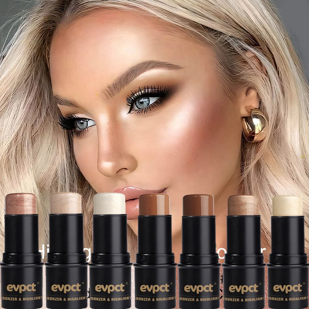 Highlighter & Bronzer Stick Gesigverhelderende Blusher Rouge Verbloemer Pen Langdurige Korrektor Neusskadu Kontoerering Skoonheidsmiddels 