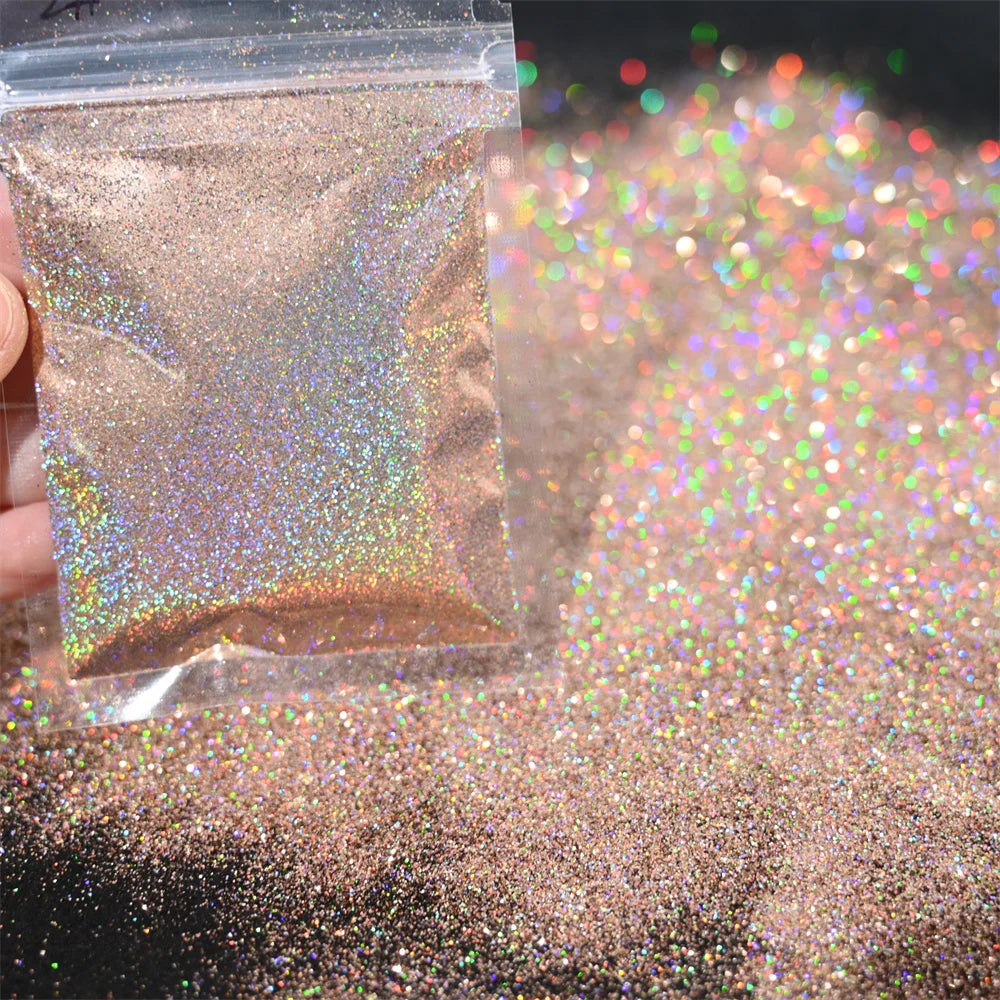 5g Laser Holographic Bulk Glitter Nail Shining Sparkly Pigment Loose Fine Glitter Reflective Gel Polish Accessories Nail Powder