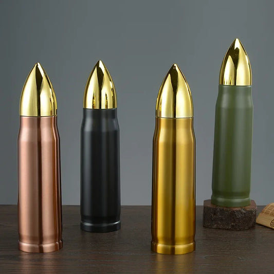 NEW 500ml Bullet Shape Thermos Bottle Large Capacity Stainless Steel Water Bottle Portable Vacuum Flasks Thermos Cup for Coffee