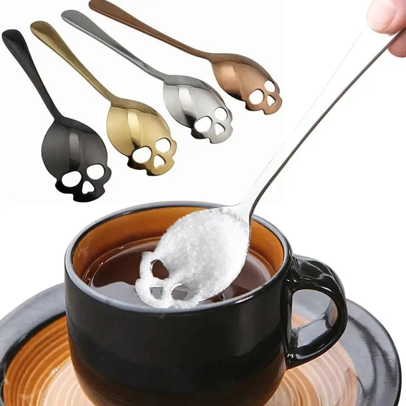 Creative Skull Coffee Spoon - Stainless Steel, Mirror Polished | Unique Coffee Spoon for Home or Café-0