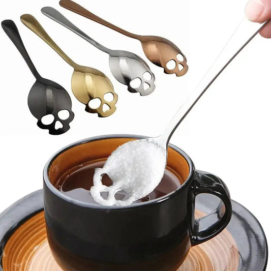 Creative Skull Coffee Spoon - Stainless Steel, Mirror Polished | Unique Coffee Spoon for Home or Café-0