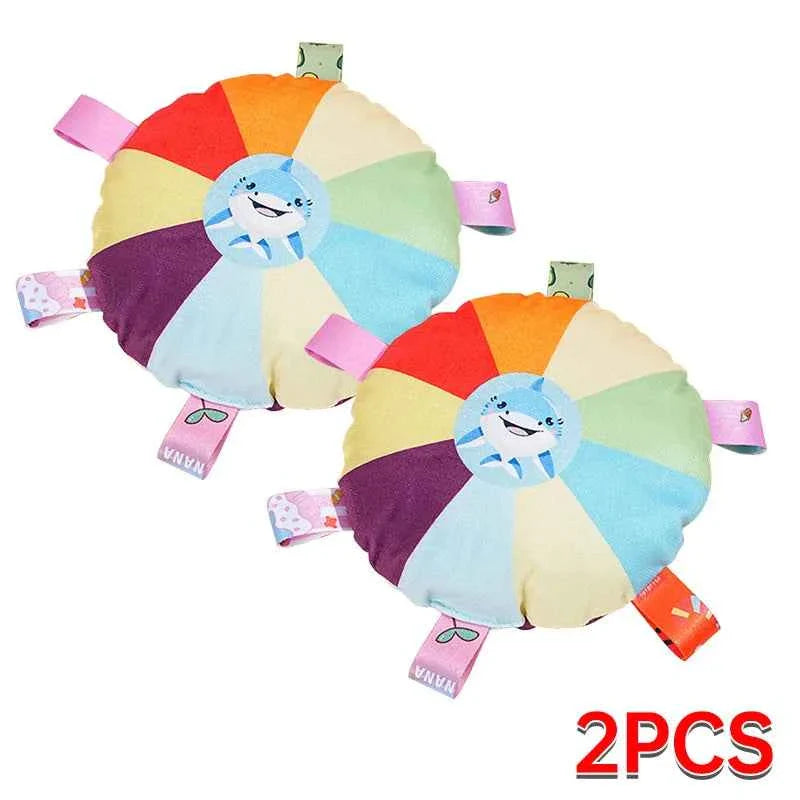 Rainbow Plush Flying Saucer Dog Toy – Interactive Chew & Training Disc