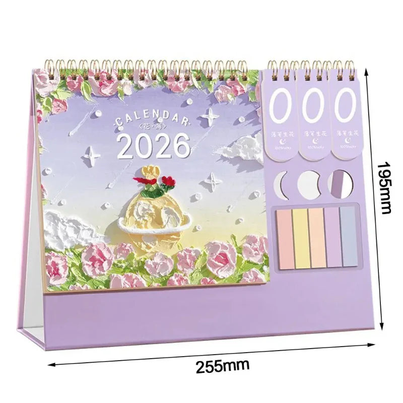 2026 Desktop Calendar With Sticky Notes