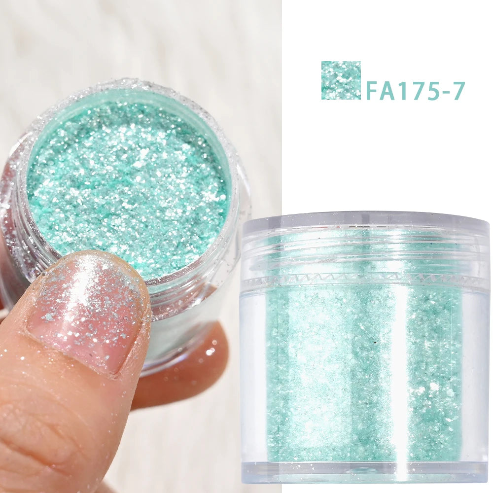 5g Laser Holographic Bulk Glitter Nail Shining Sparkly Pigment Loose Fine Glitter Reflective Gel Polish Accessories Nail Powder