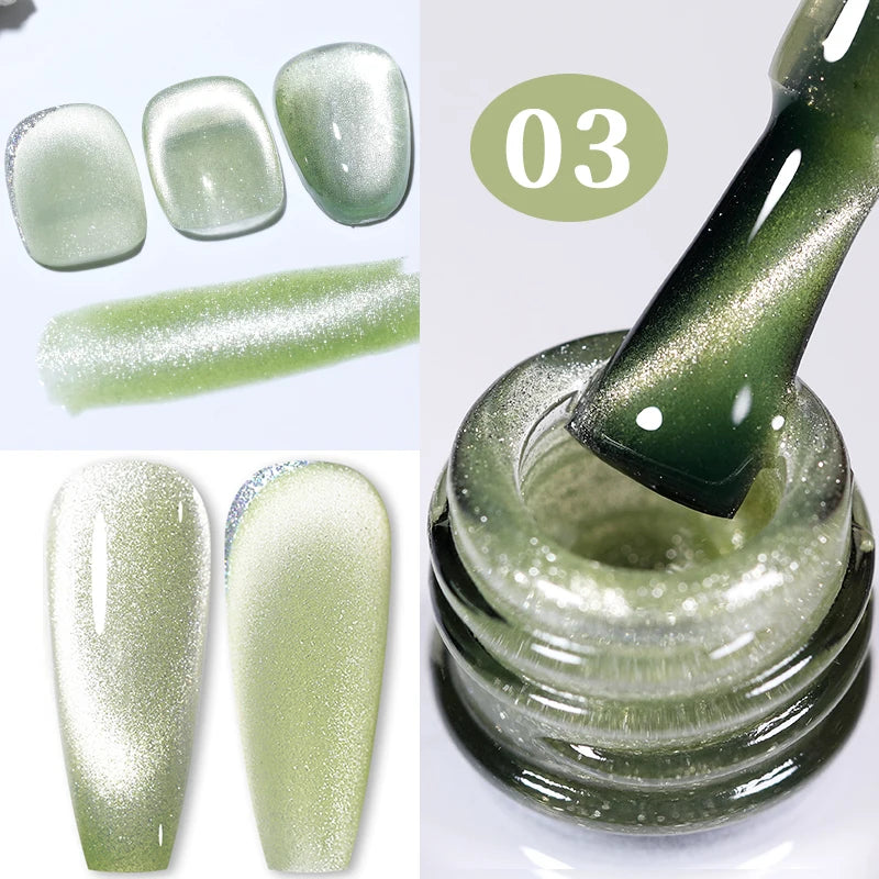 BORN PRETTY 10ml Rainbow Auroras Cat Magnetic Gel Nail Polish Holographics Nail Gel for Manicure Design Varnis Semi Permanent