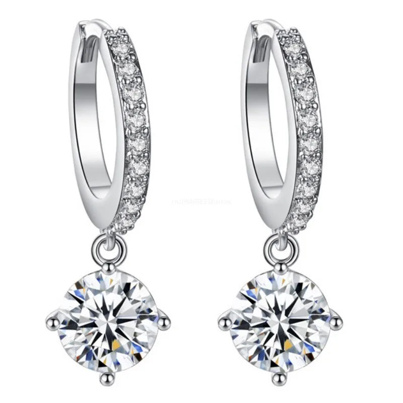 Zircon Polygon Earrings for Women Gold Plated Stainless Steel Hoop Earrings New Design Luxury Wedding 2024 Trending Jewelry Gift