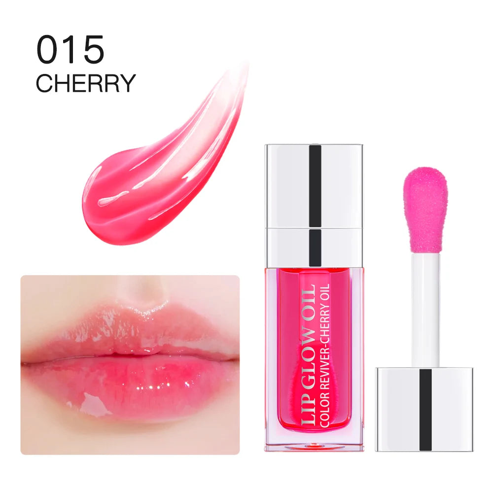 Jelly Moisturizing Lip Oil Plumping Sexy Lip Glow Oil Tinted Fashion Hydrating Lip Balm Lips Glow Oil Treatment Makeup Flat Lid