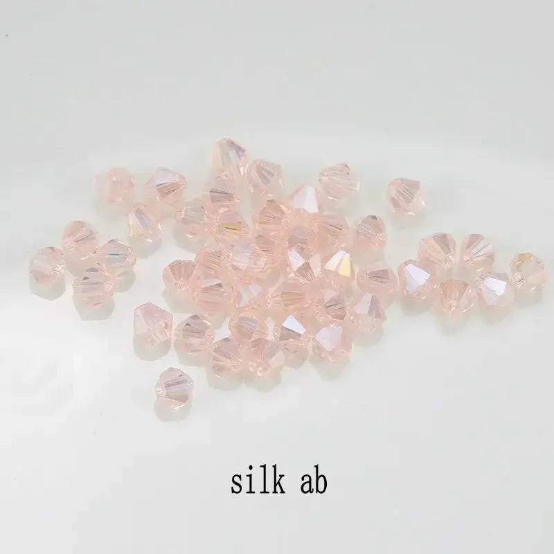 200pcs Glass Bicone Beads 4mm Crystal Beads Jewelry Making Supply for DIY Projects, Bracelets, Necklaces, Earrings