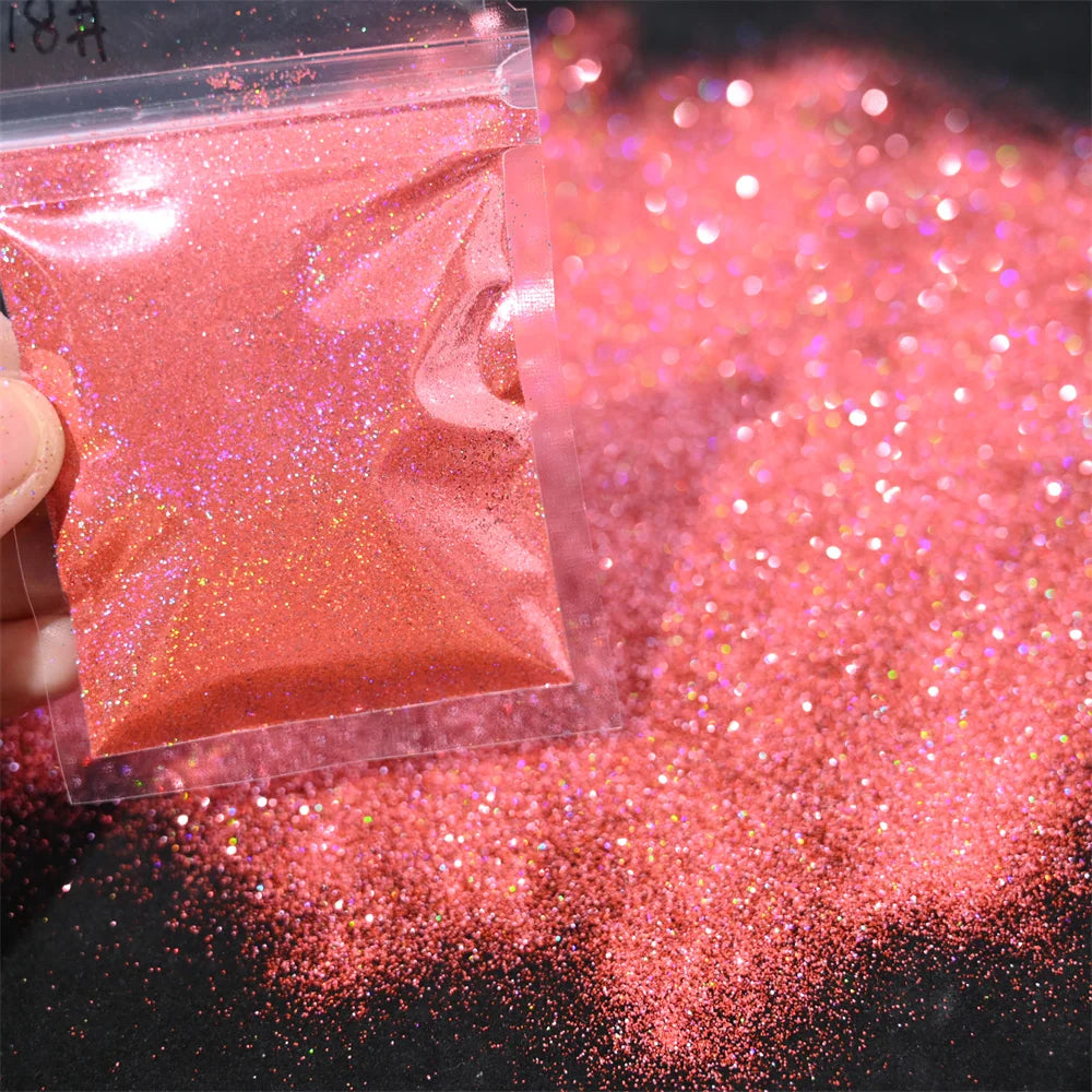 5g Laser Holographic Bulk Glitter Nail Shining Sparkly Pigment Loose Fine Glitter Reflective Gel Polish Accessories Nail Powder