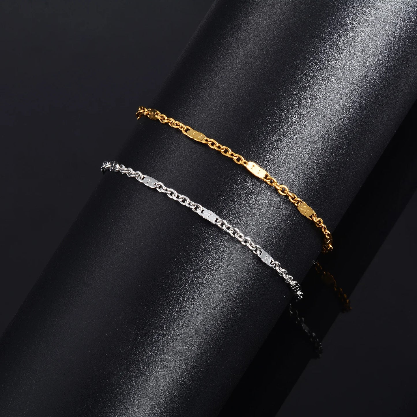 High Quality Elegance Thin Stainless Steel Bracelet No Fade Gold Plated Chain Jewelry Making Components DIY