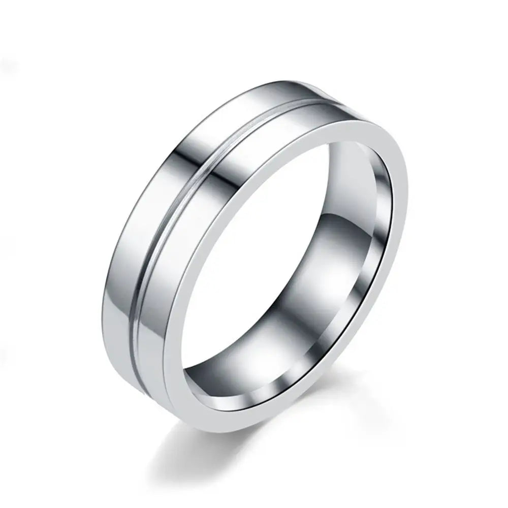 Women Men Wedding Band Rings For Love 18K Gold Plated AAA CZ Cubic Zirconia Stainless Steel Couples Ring Golden Silver Ring