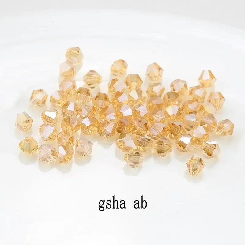 200pcs Glass Bicone Beads 4mm Crystal Beads Jewelry Making Supply for DIY Projects, Bracelets, Necklaces, Earrings