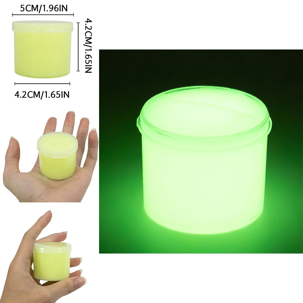 70/300ml Large Glow in the Dark Crystal Slime Toy Non-Stick Super Soft Stress Relief Putty for Kids Party Favors Birthday Gifts