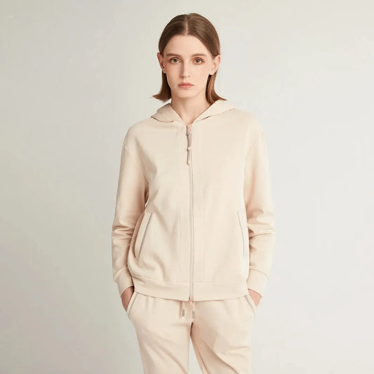 High Quality Cotton Cropped Zip Hoodie for Women