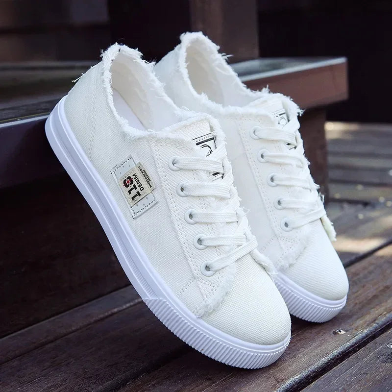 Spring Summer Women Canvas Sneaker Low Top Denim Sneakers Ladies