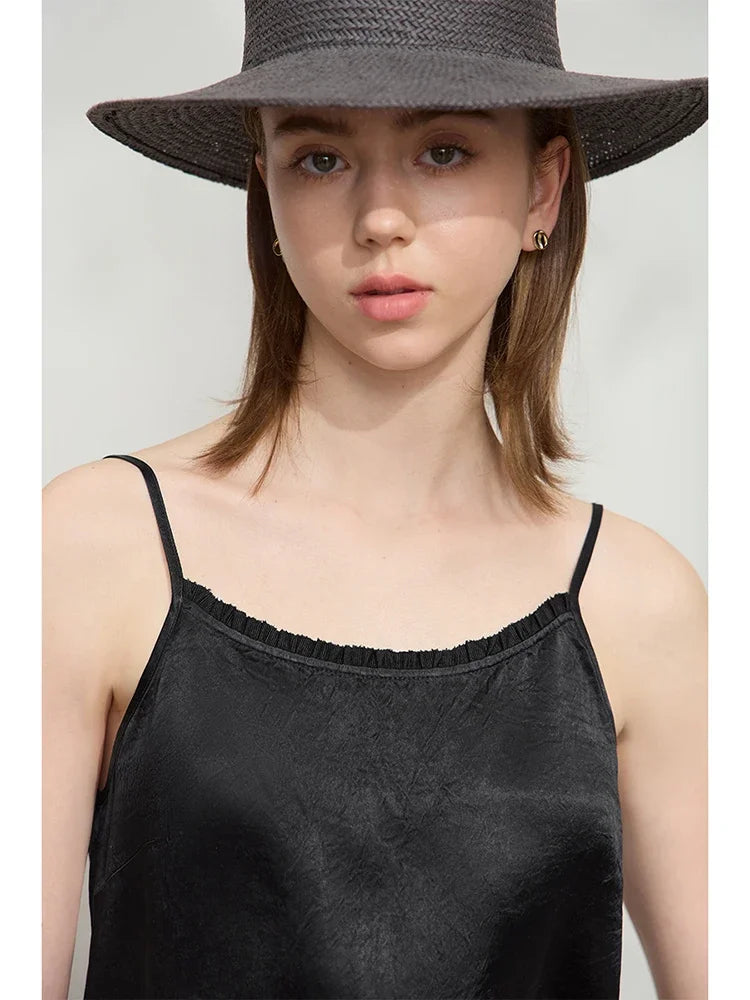 Luxury Acetate Tank Top Minimalist Adjustable Camisole