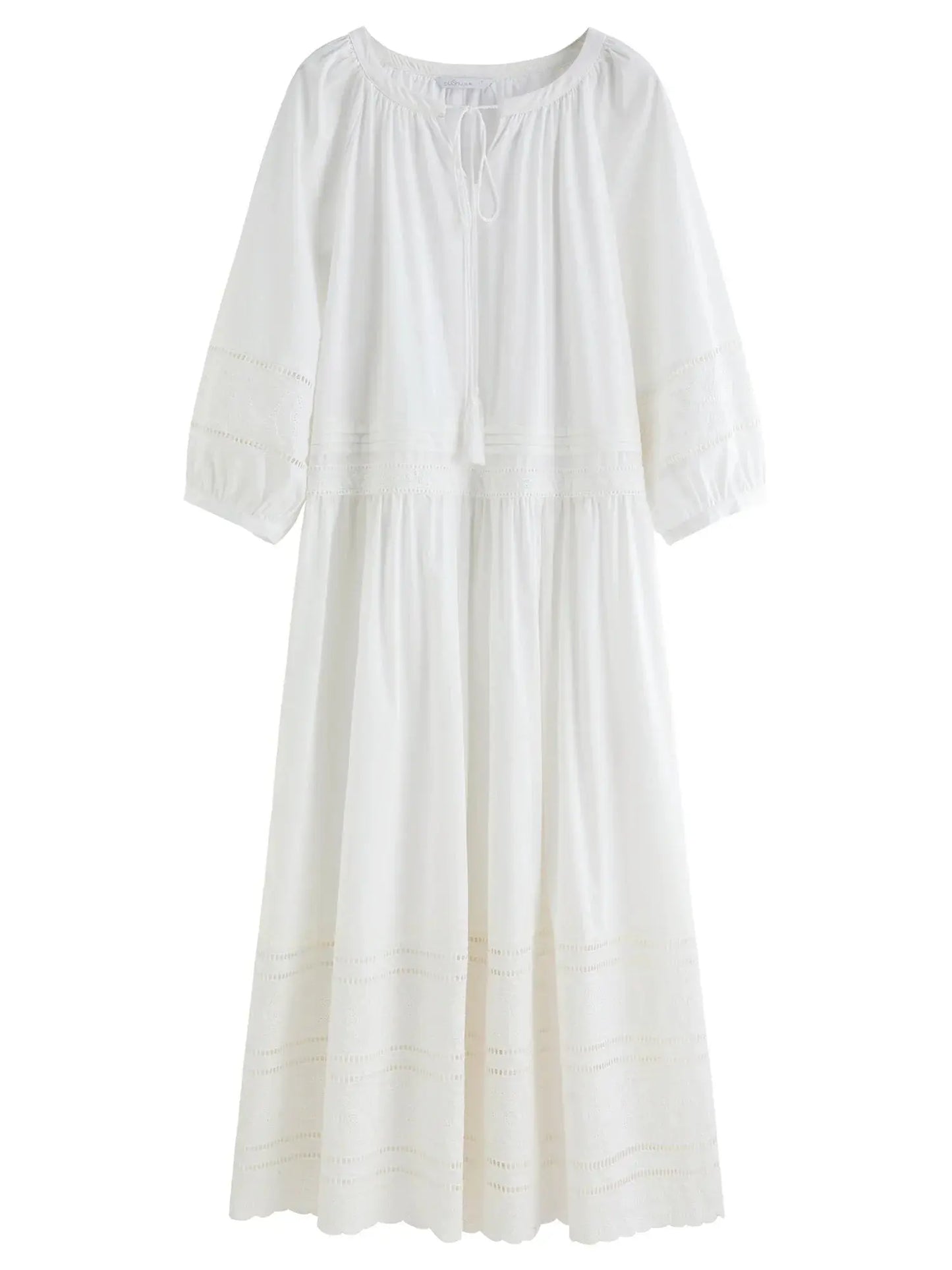 Relaxed Fit French-Inspired Lace Panel Dress