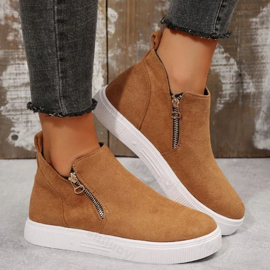 Large Size Women High Help Shoes 2025 Autumn Winter New Comfortable Fashion Non Slip Flats Outdoor Height Increase Casual Shoes