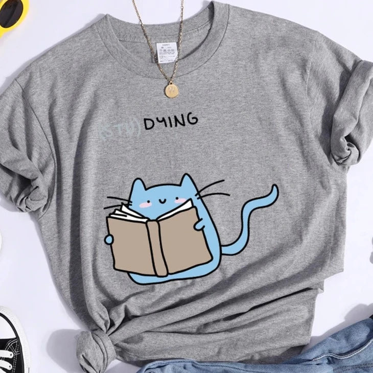 Cat (STU)DYING Graphic T-Shirt
