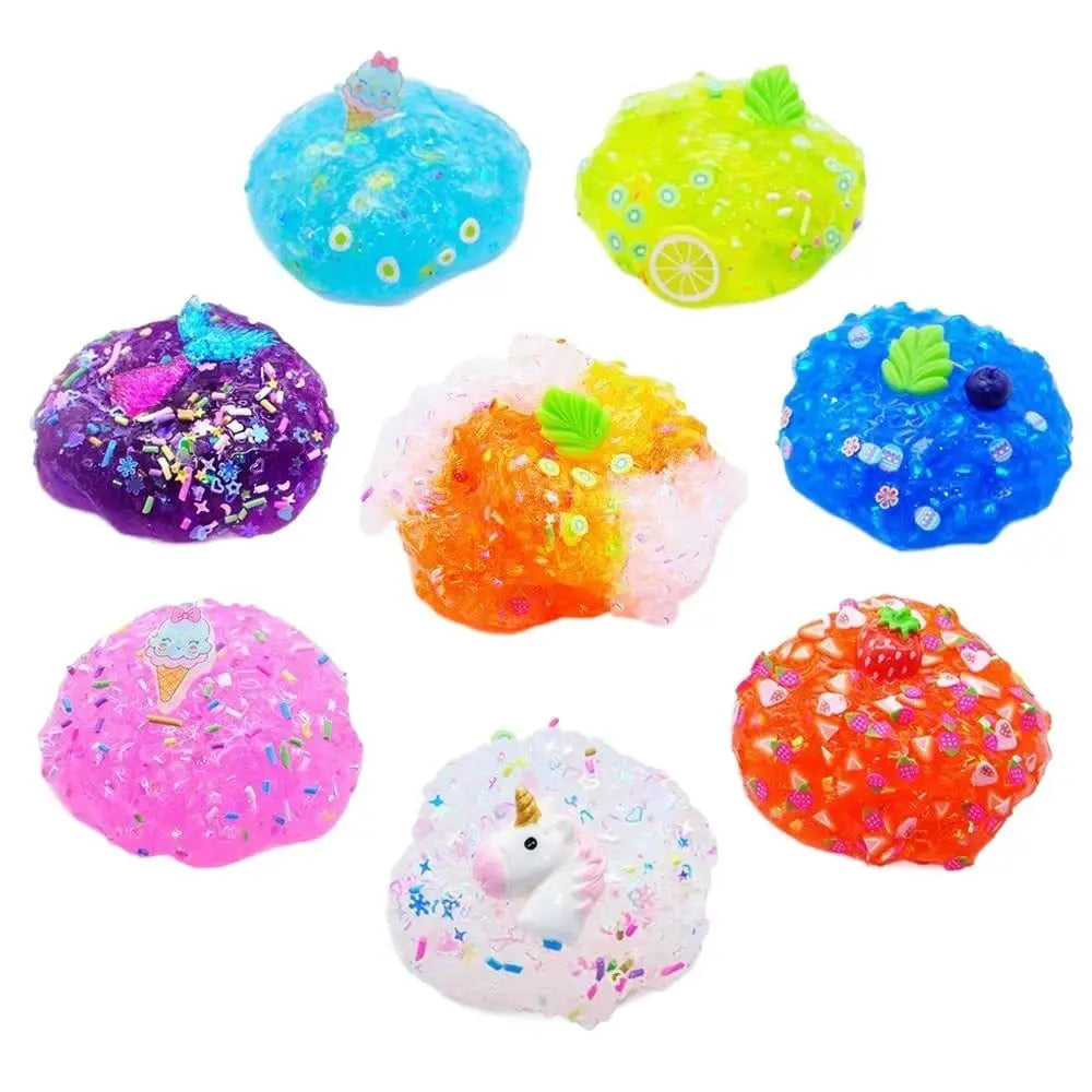 Clear 70ml Slime Kit Super Soft Non-Sticky Crystal Slime Stress Relief Party Favors Crunchy Slime for Girls Boys