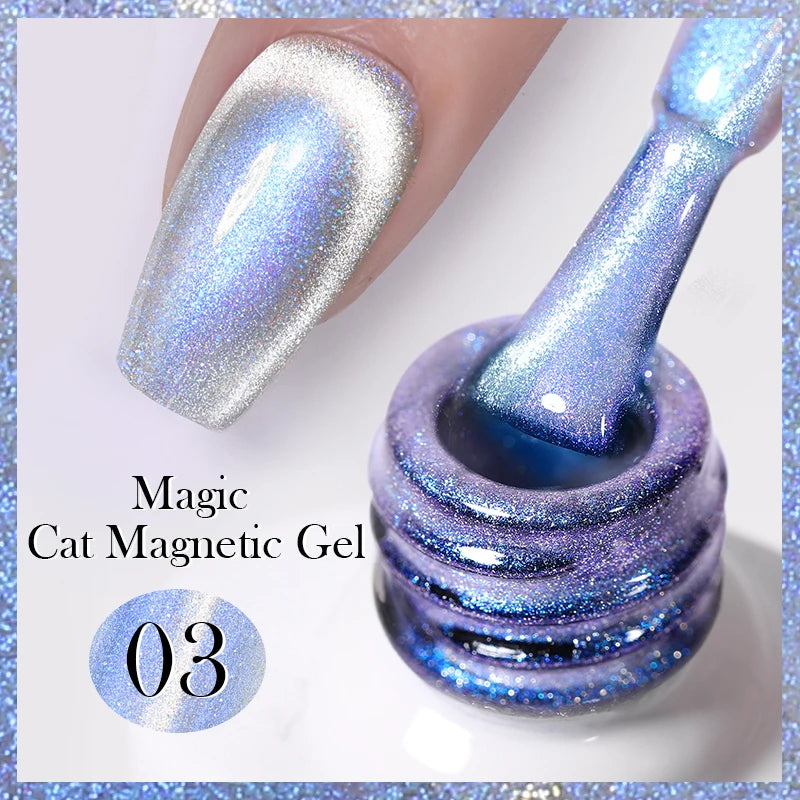 BORN PRETTY 10ml Rainbow Auroras Cat Magnetic Gel Nail Polish Holographics Nail Gel for Manicure Design Varnis Semi Permanent
