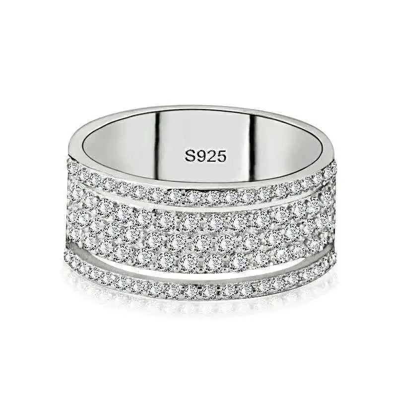 2022 Eternity Diamond Ring 925 Sterling silver Engagement Wedding Band Rings for Women Men Promise Birthday Party Jewelry Gift