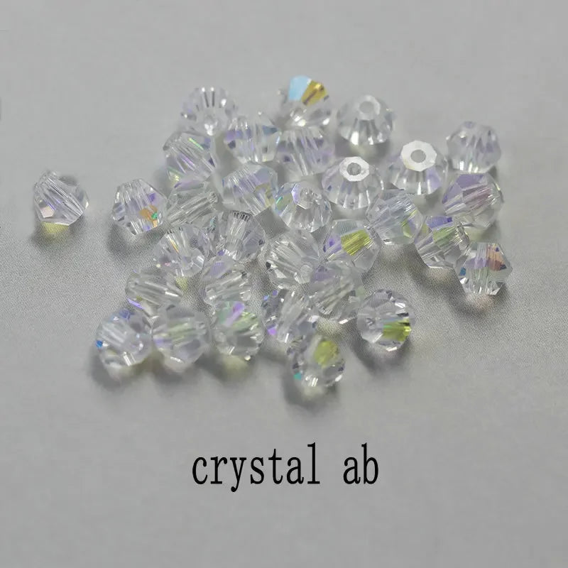 200pcs Glass Bicone Beads 4mm Crystal Beads Jewelry Making Supply for DIY Projects, Bracelets, Necklaces, Earrings